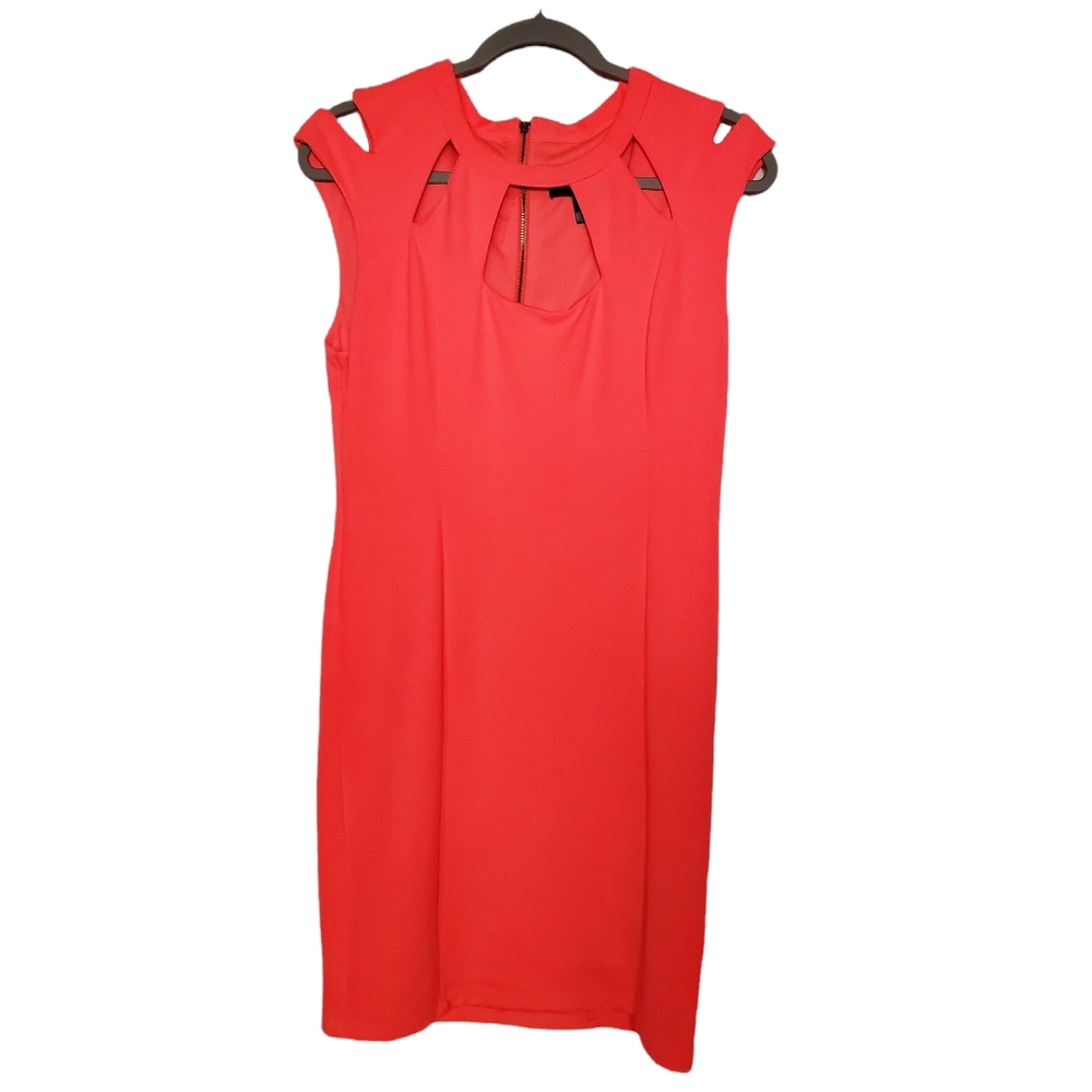 Kardashian Dress Cut Out Neckline Coral Size 6